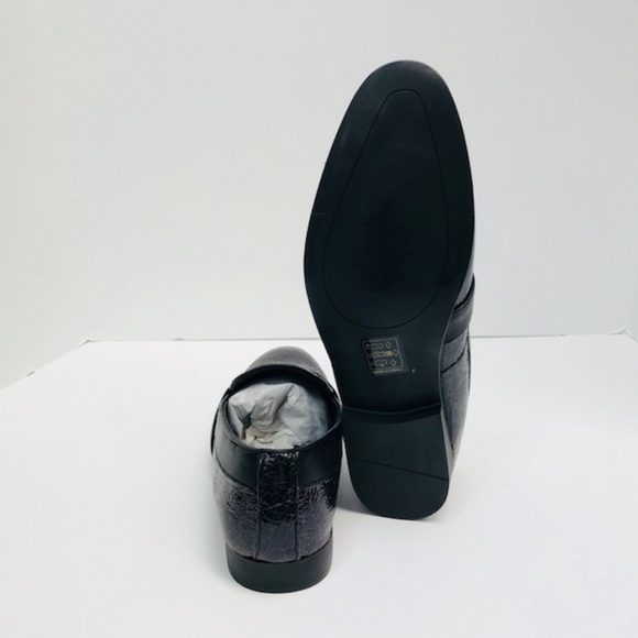 Men's Amali Black Crackled Mettalic Slip Ons Shoes - Picture 5 of 5